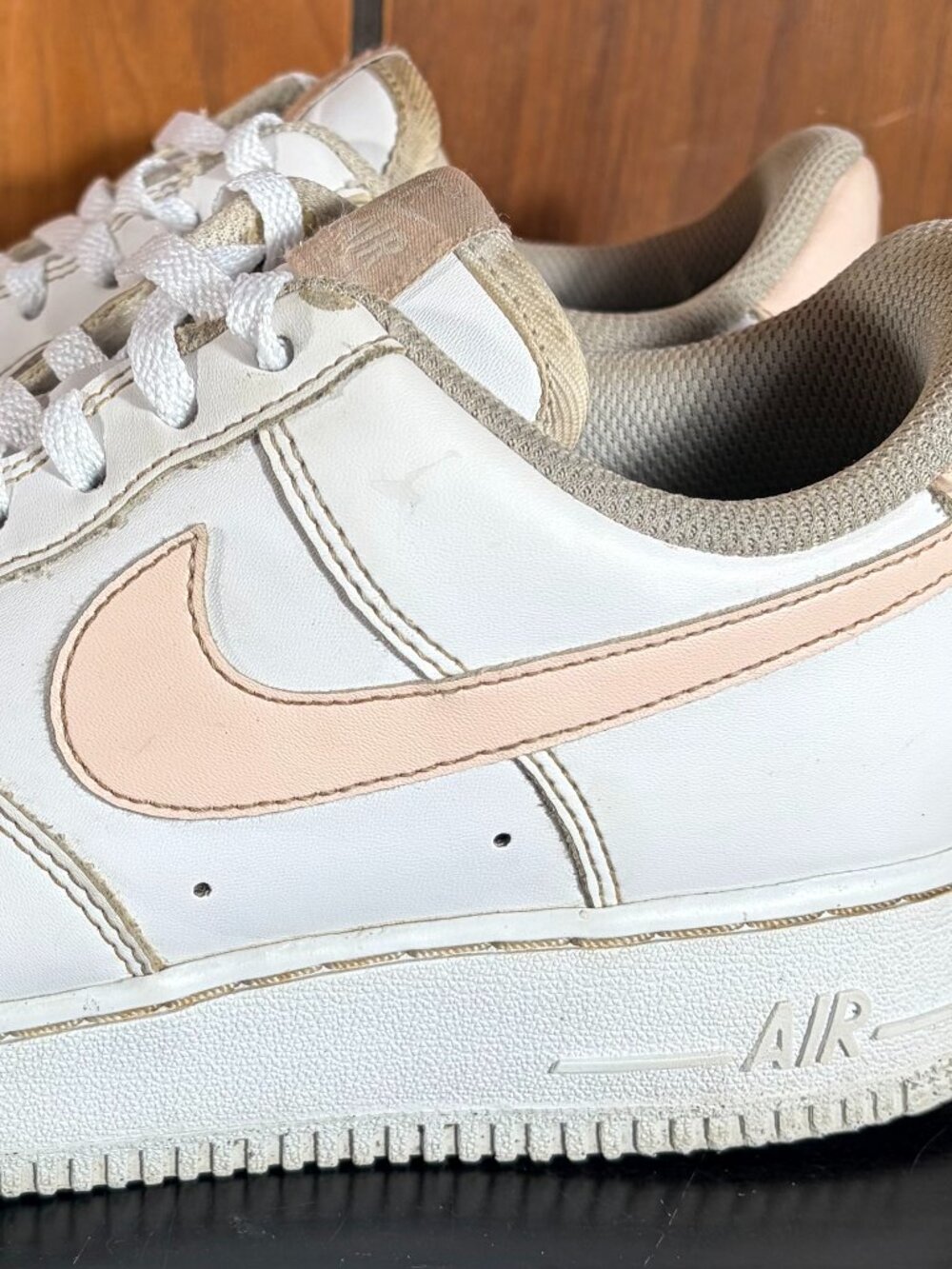 Nike Air Force 1 '07 Next Nature Fossil Rose White Womens Sz 8 Sneakers GUC